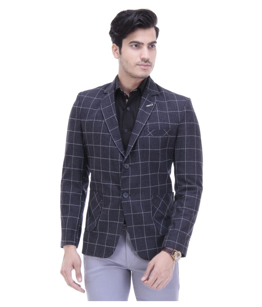 checked casual blazer