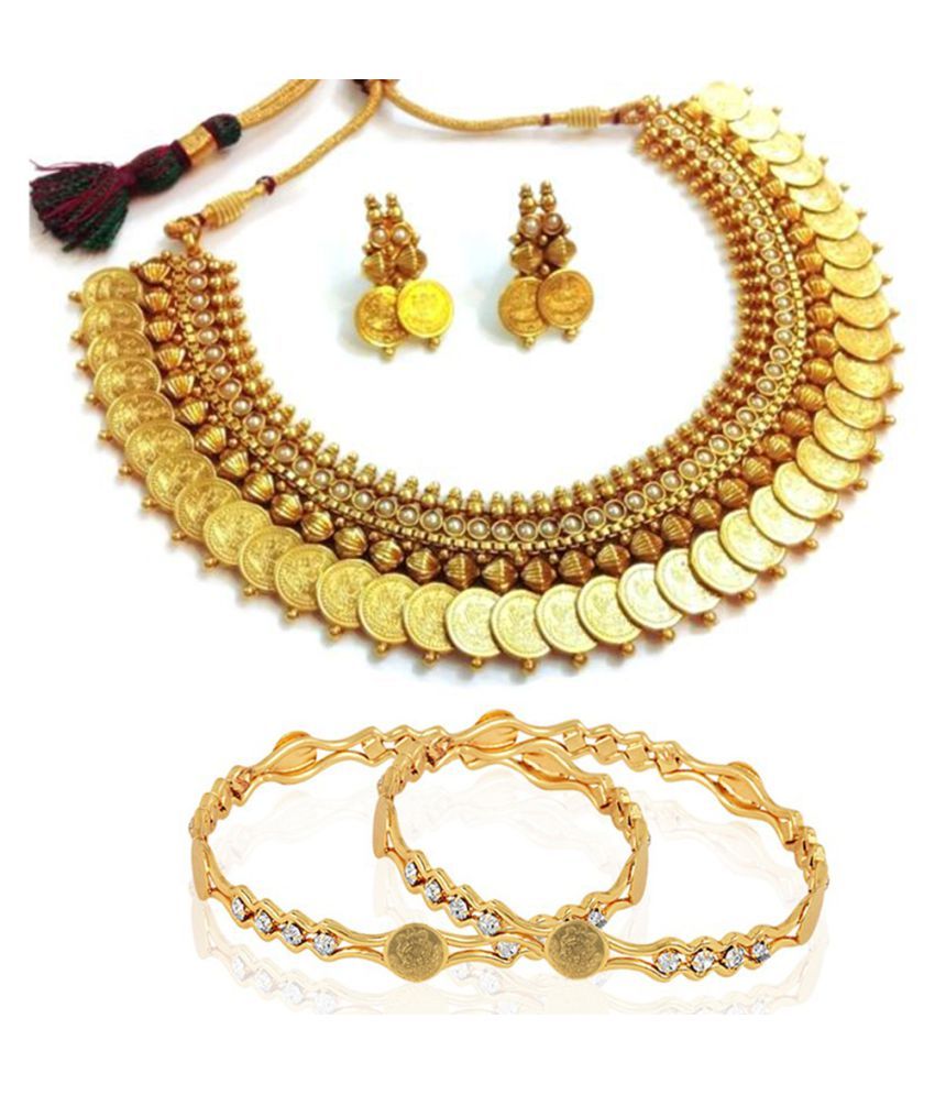     			Zeneme Gold Plated Necklace combo set