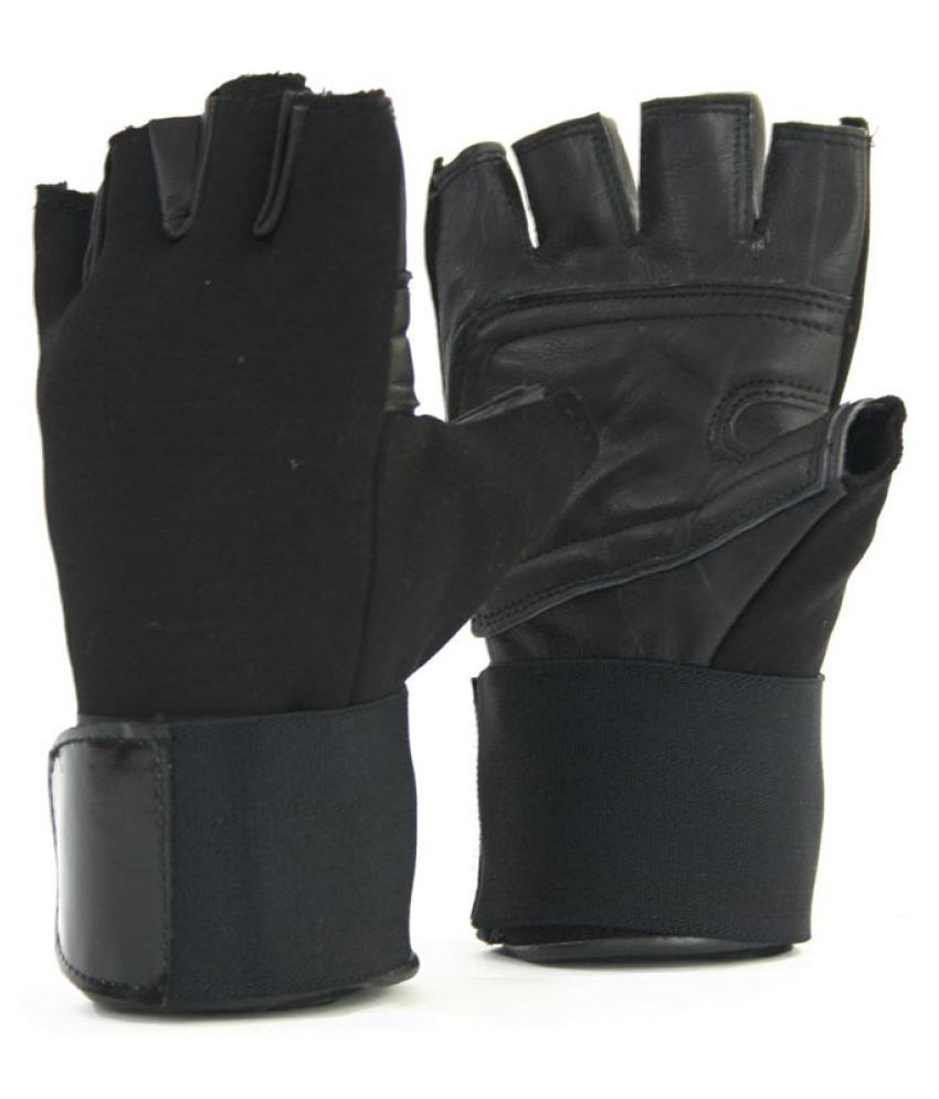     			Tahiro Black Leather Formal Gym Gloves -  Pack Of 1