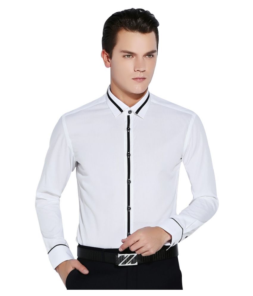 Finivo Fashion White Partywear Regular 
