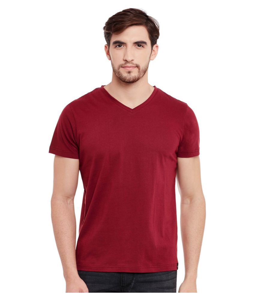 plain maroon t shirt v neck