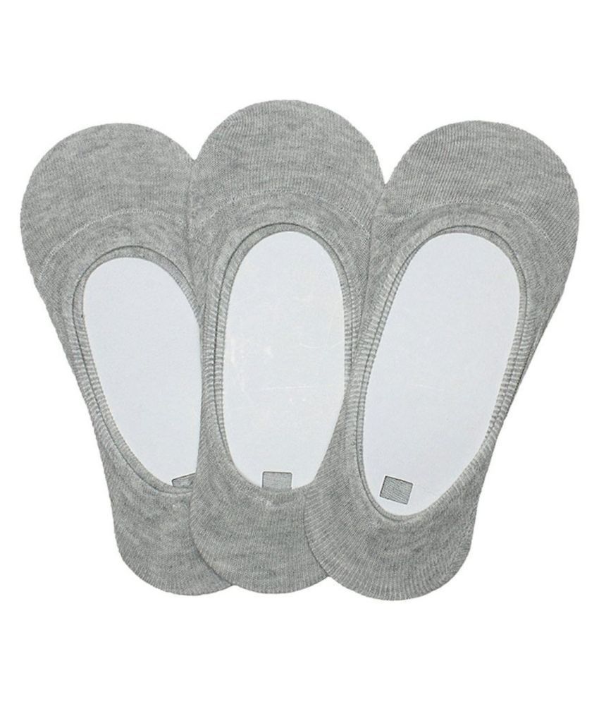     			Tahiro Grey Cotton Footies Loafer Socks - Pack Of 3