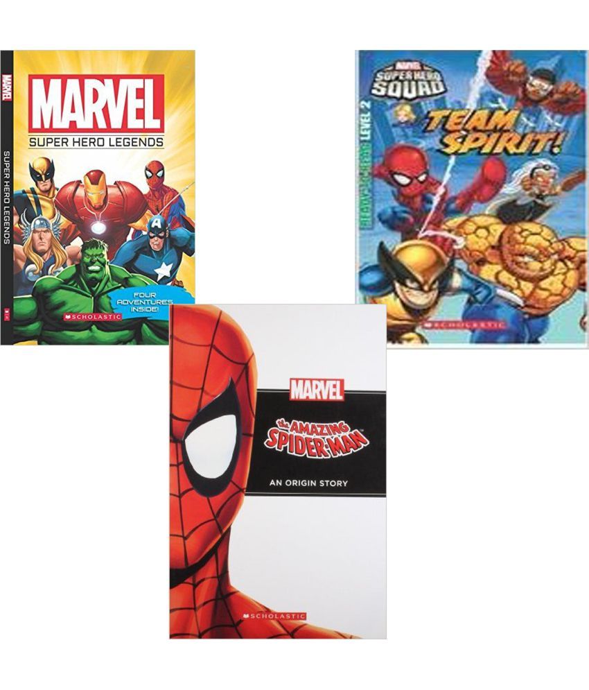 Marvel Spider Man Origin Story, Superhero Legends & Squad team spirit combo  pack: Buy Marvel Spider Man Origin Story, Superhero Legends & Squad team  spirit combo pack Online at Low Price in