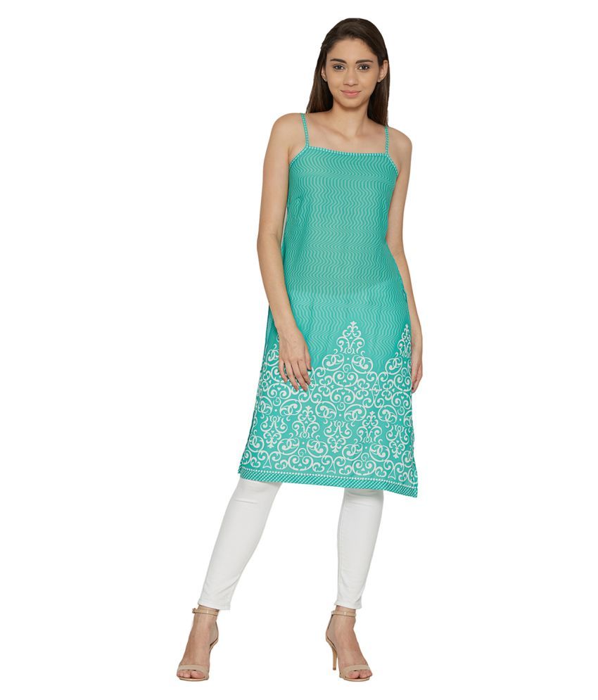 spaghetti sleeves kurti