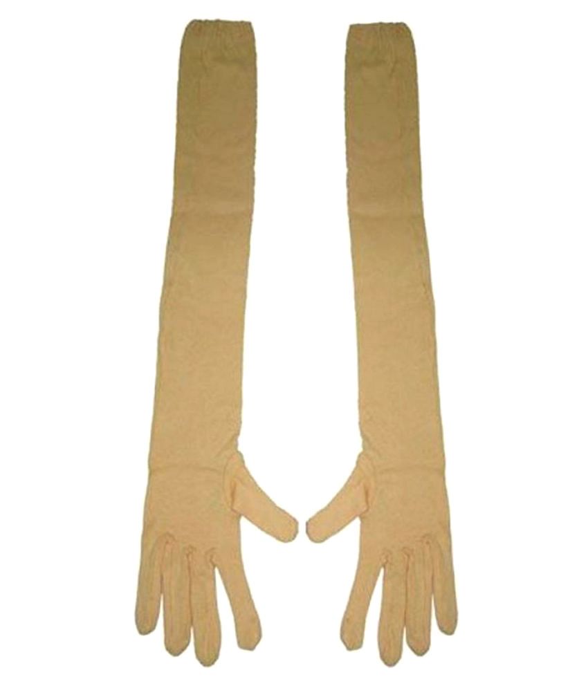     			Tahiro Beige Cotton Sun Rays Protecting Full Length Gloves - Pack Of 1