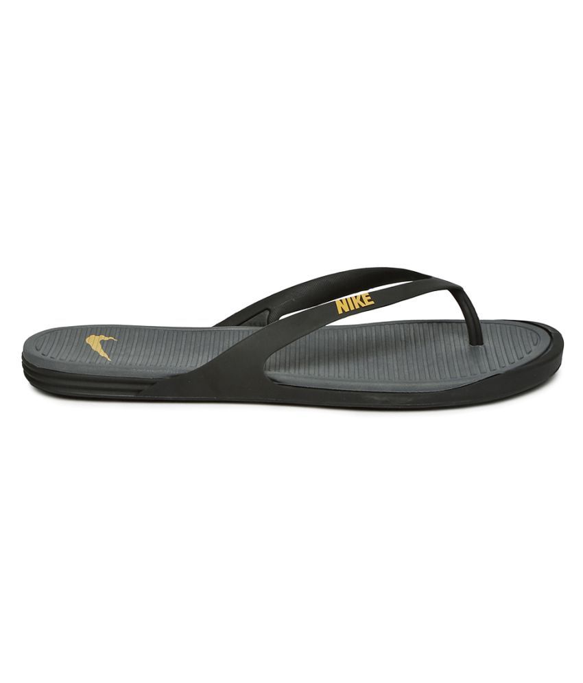 nike logo thong flipflop in black