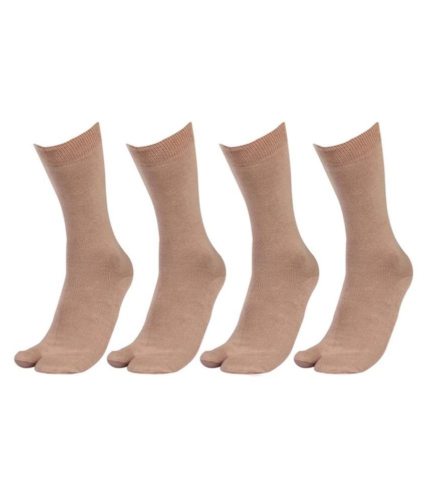     			Tahiro Brown Cotton Thumb Full Length Socks - Pack Of 4