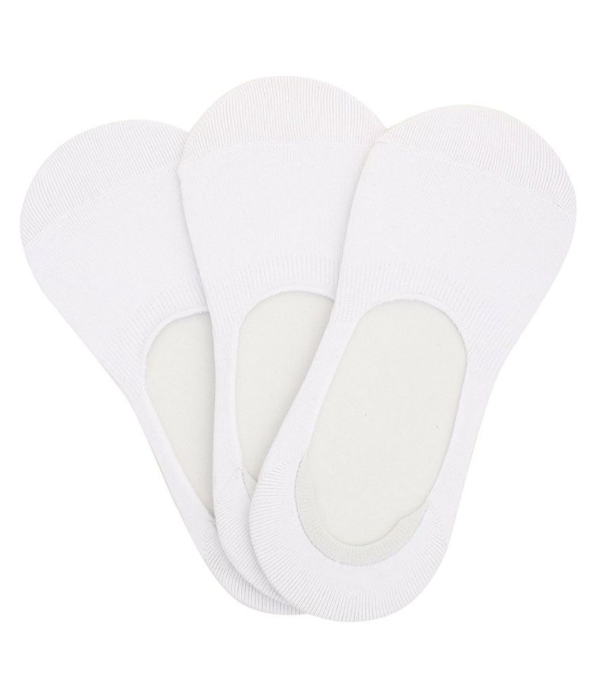     			Tahiro White Cotton Footies Loafer Socks - Pack Of 3