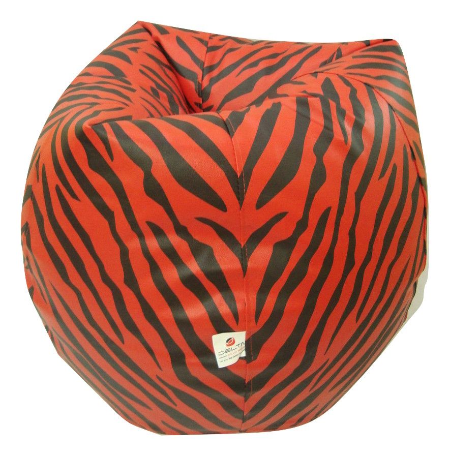 BEAN BAG COVER WITH ZEBRA PRINT XXL WITHOUT BEANS ( RED ) BY DELTA BEAN