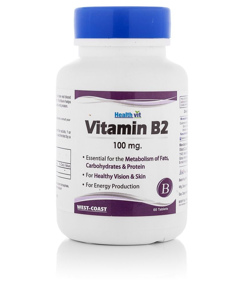 Healthvit Vitamin B2 Riboflavin 100 Mg 60 Tablets Buy Healthvit 9936