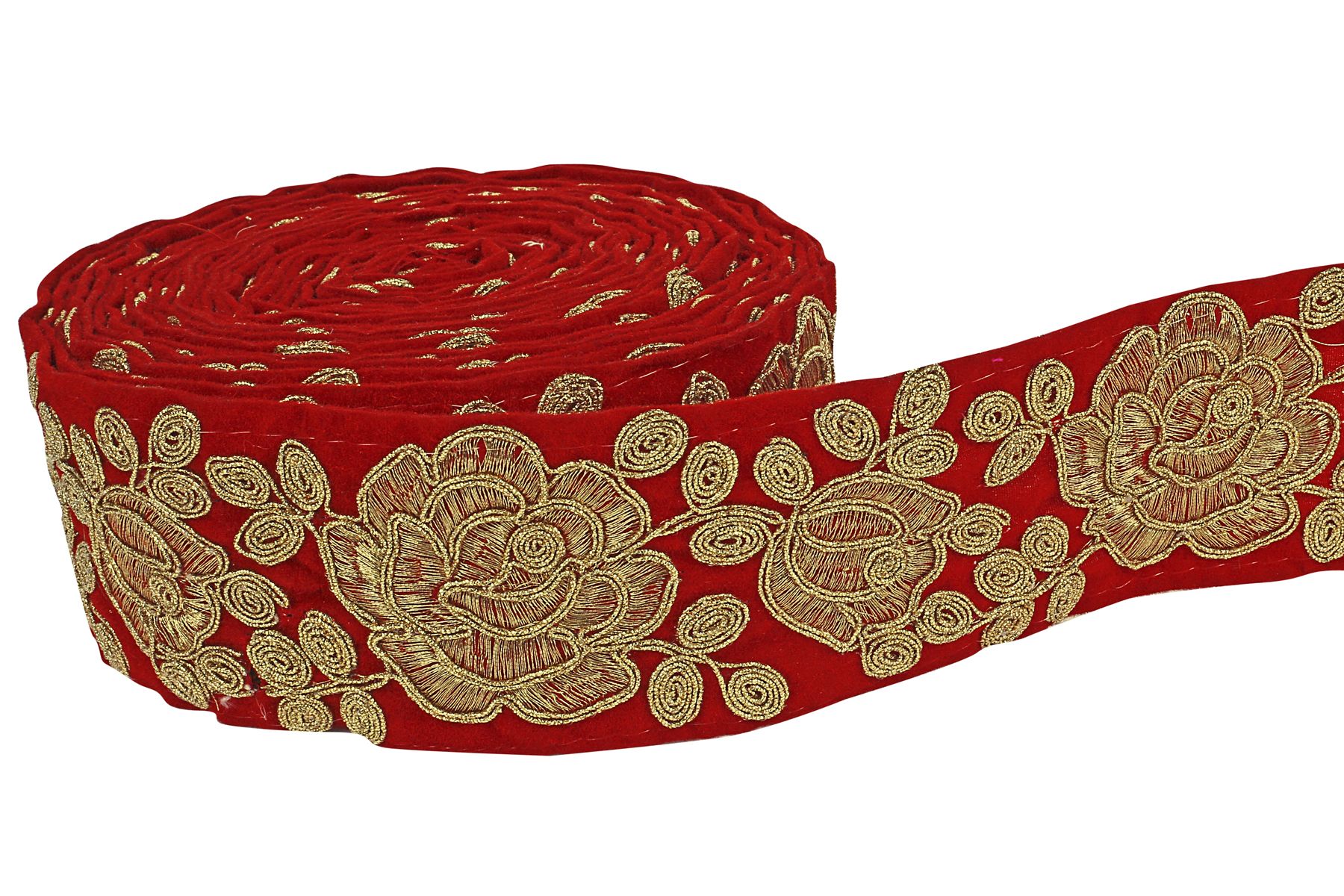 Red Embroidery Cording Velvet Designer Laces Buy Online at Best Price