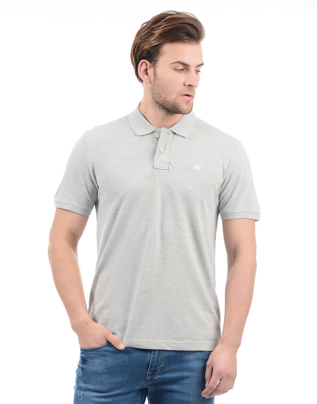 Aeropostale Grey  Regular Fit Polo  T Shirt  Buy 