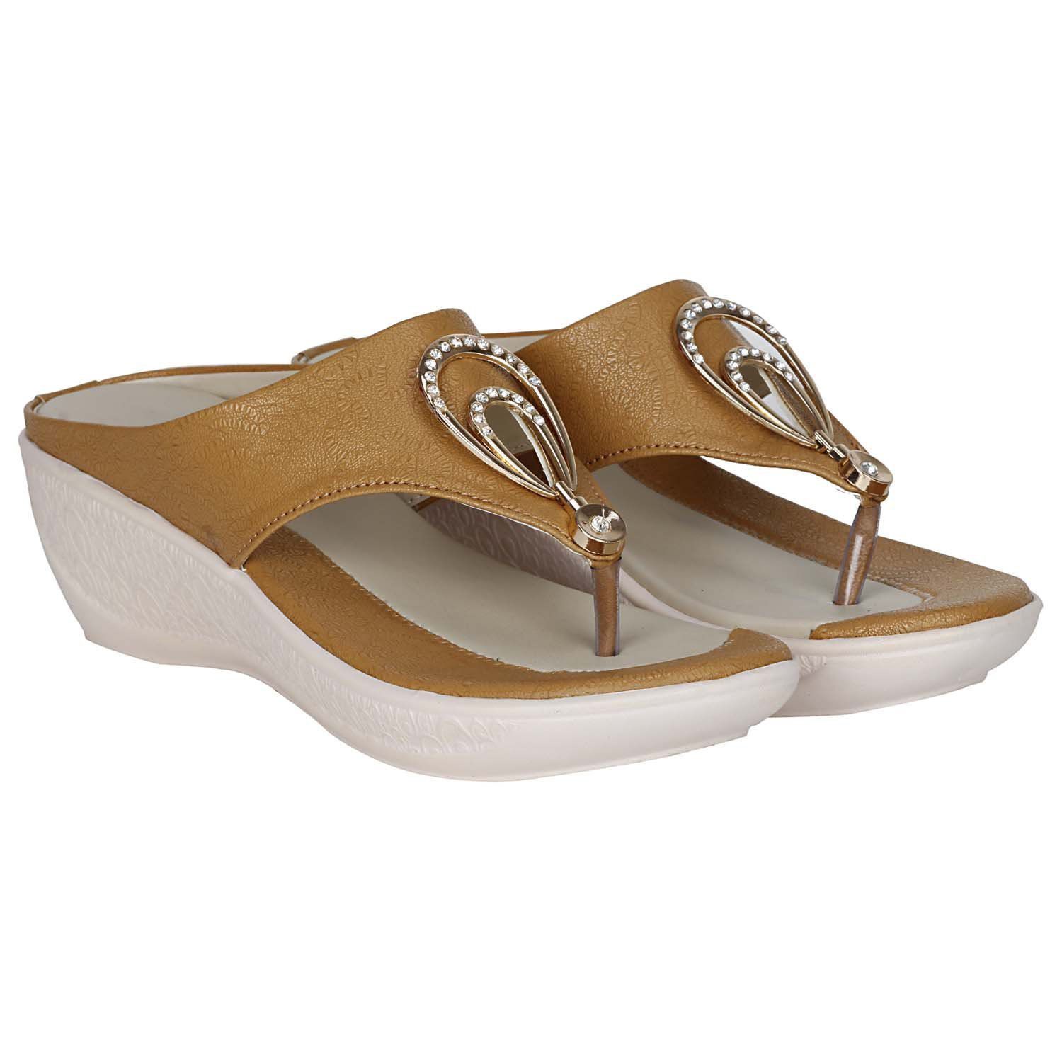 tan flats with bow