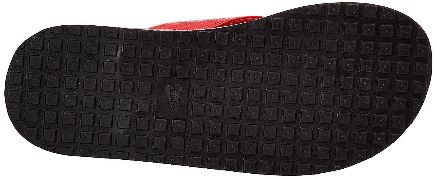 red and black nike flip flops