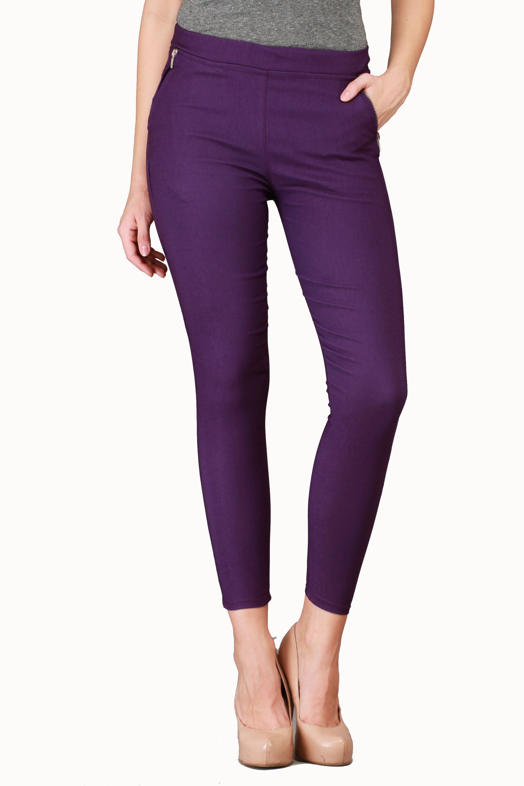 purple jeggings