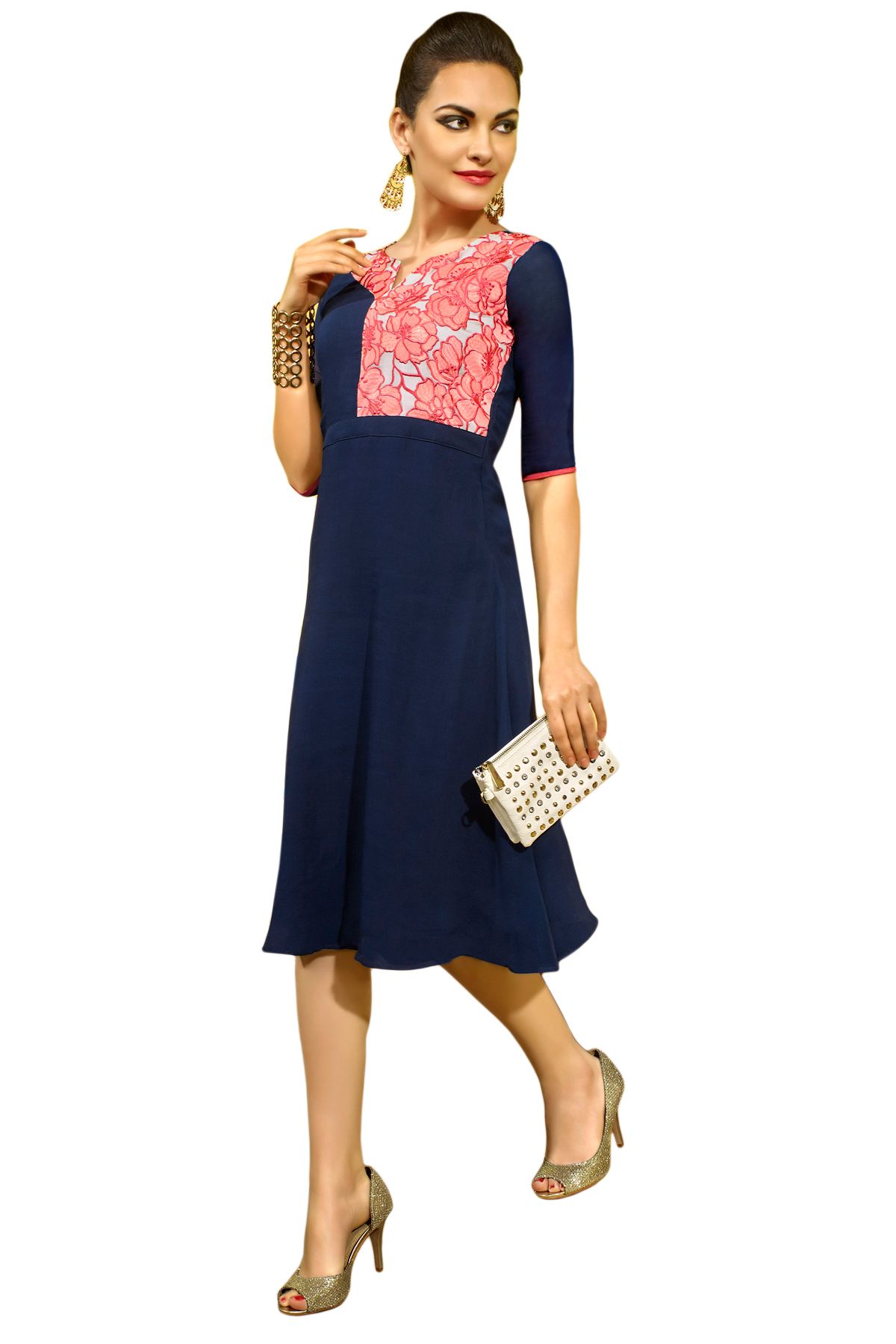 full sleeve georgette kurti