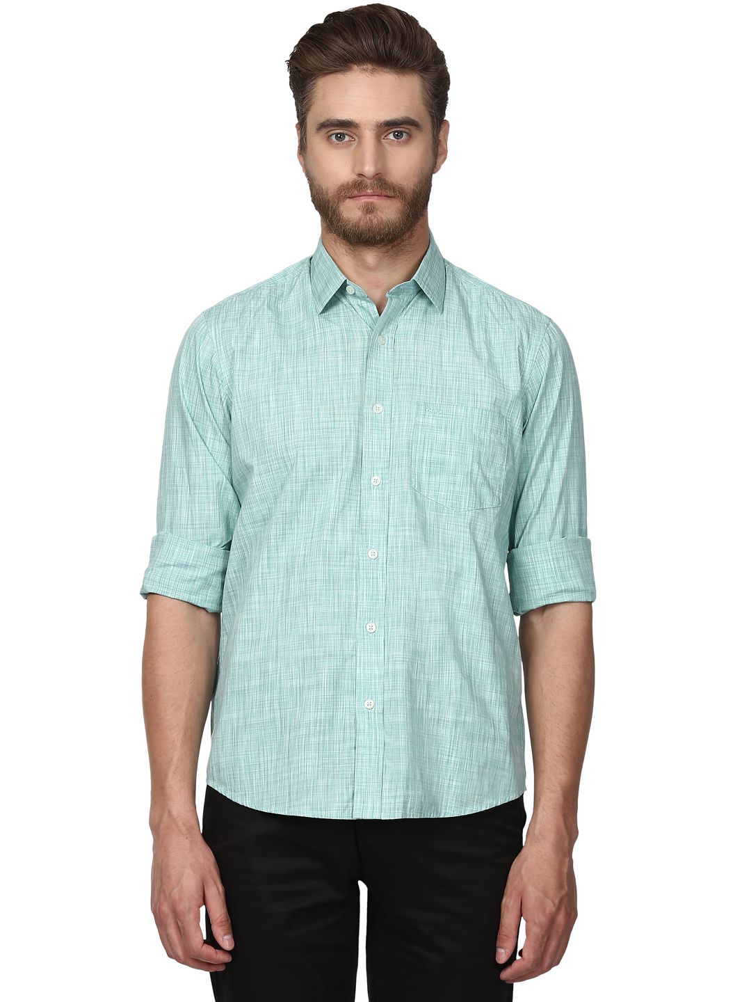 Colorplus Green Slim Fit Shirt - Buy Colorplus Green Slim Fit Shirt ...