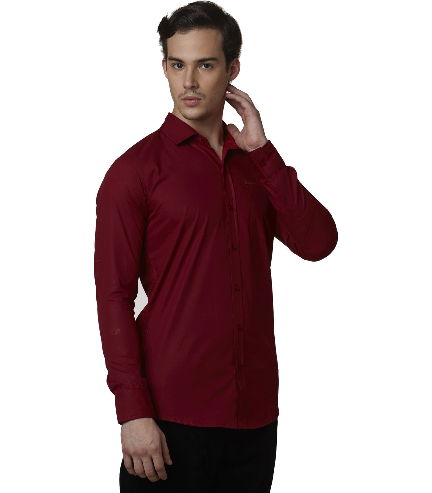 Lisova Maroon Slim Fit Formal Shirt - Buy Lisova Maroon Slim Fit Formal ...