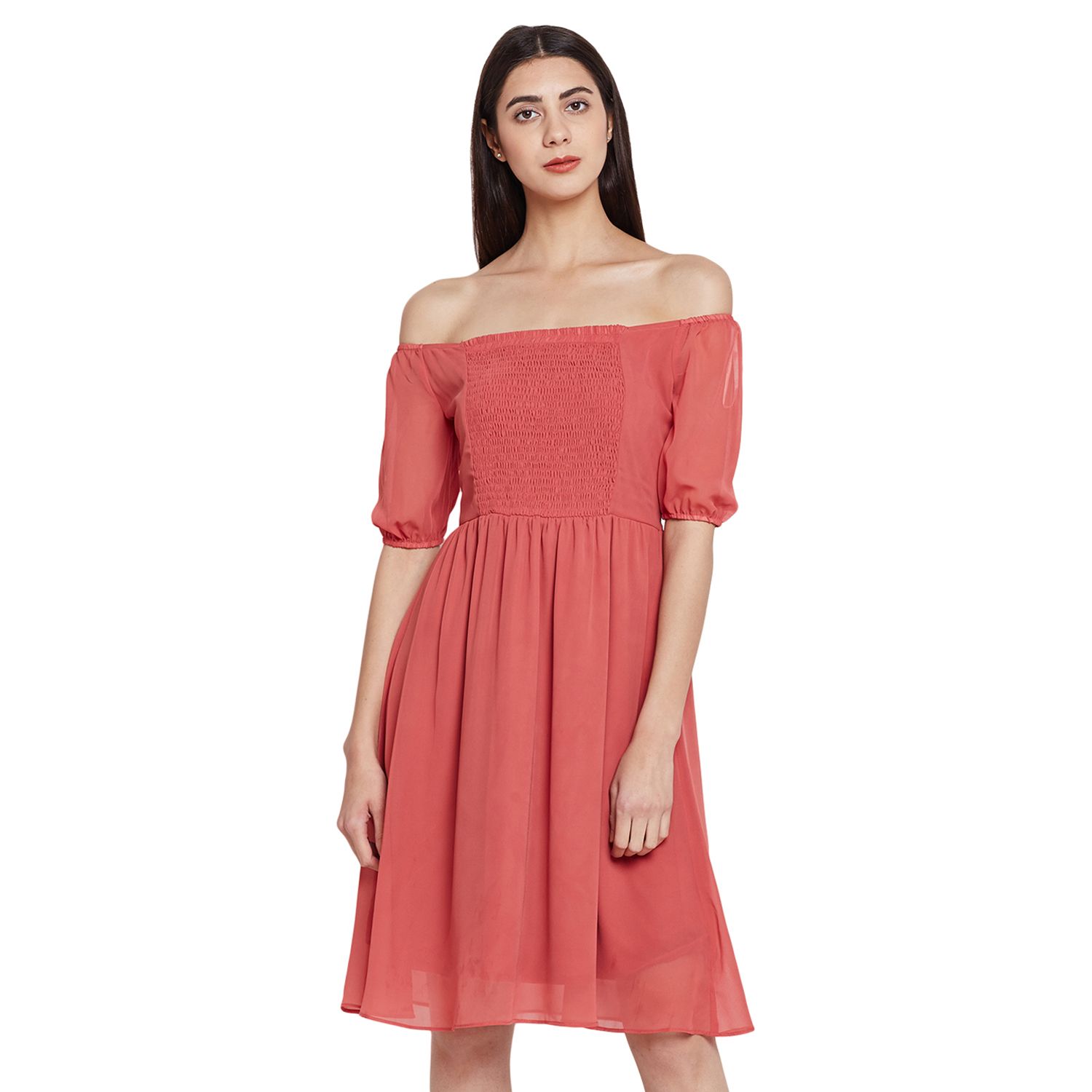 Femella Polyester Pink Dresses Buy Femella Polyester Pink Dresses Online at Best Prices in