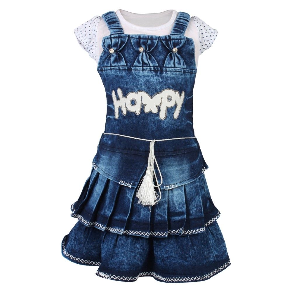 Arshia Fashions Girls Partywear Top And Denim Frock Set - Buy Arshia ...