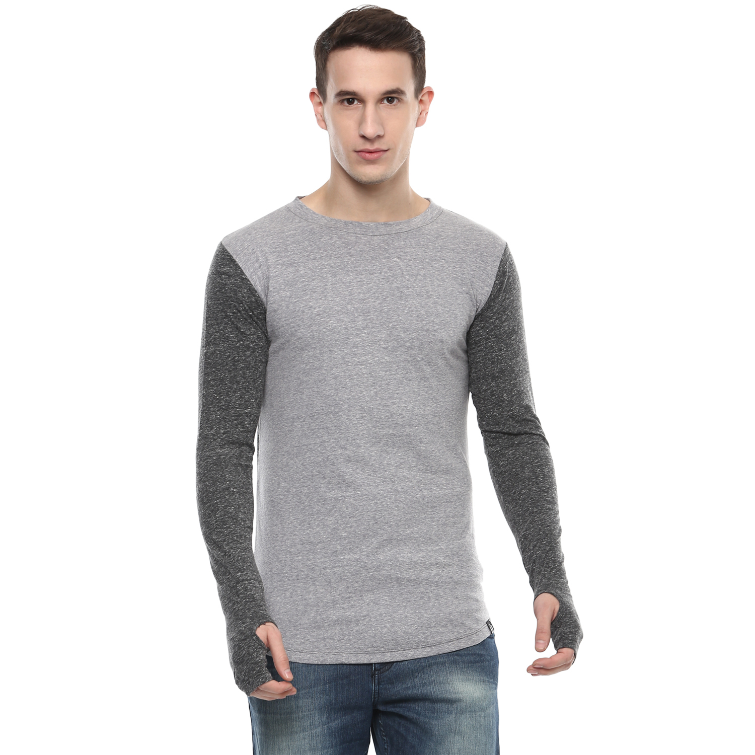 Urbano Fashion Grey Round T-Shirt - Buy Urbano Fashion Grey Round T ...