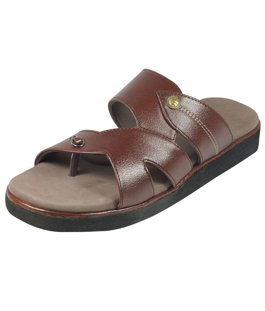 Doctor choice MCR-9015-BROWN-8 Brown Leather Slippers Price in India ...
