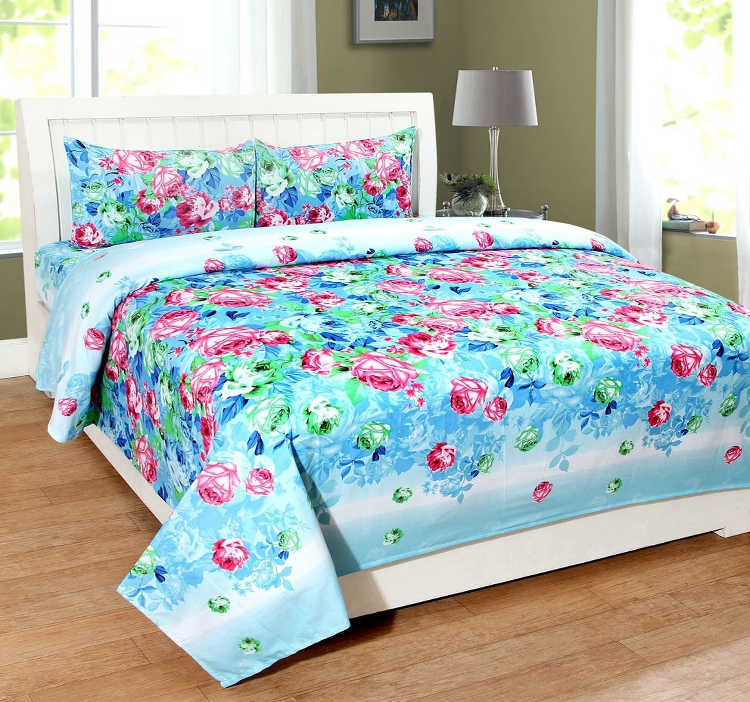 Stop N Shop Cotton 2 Double Bedsheets With 4 Pillow Covers   Buy Stop N