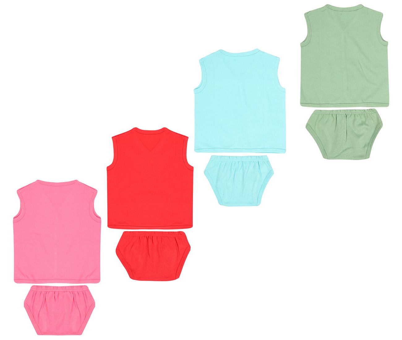     			Dongli Unisex Soft Cotton Baby Set Dress (Pack of 4)