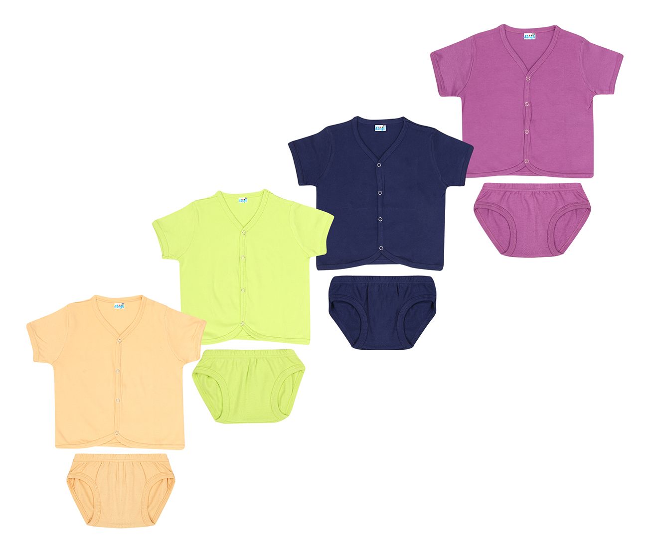     			Dongli Unisex Soft Cotton Set Dress (Pack of 4)