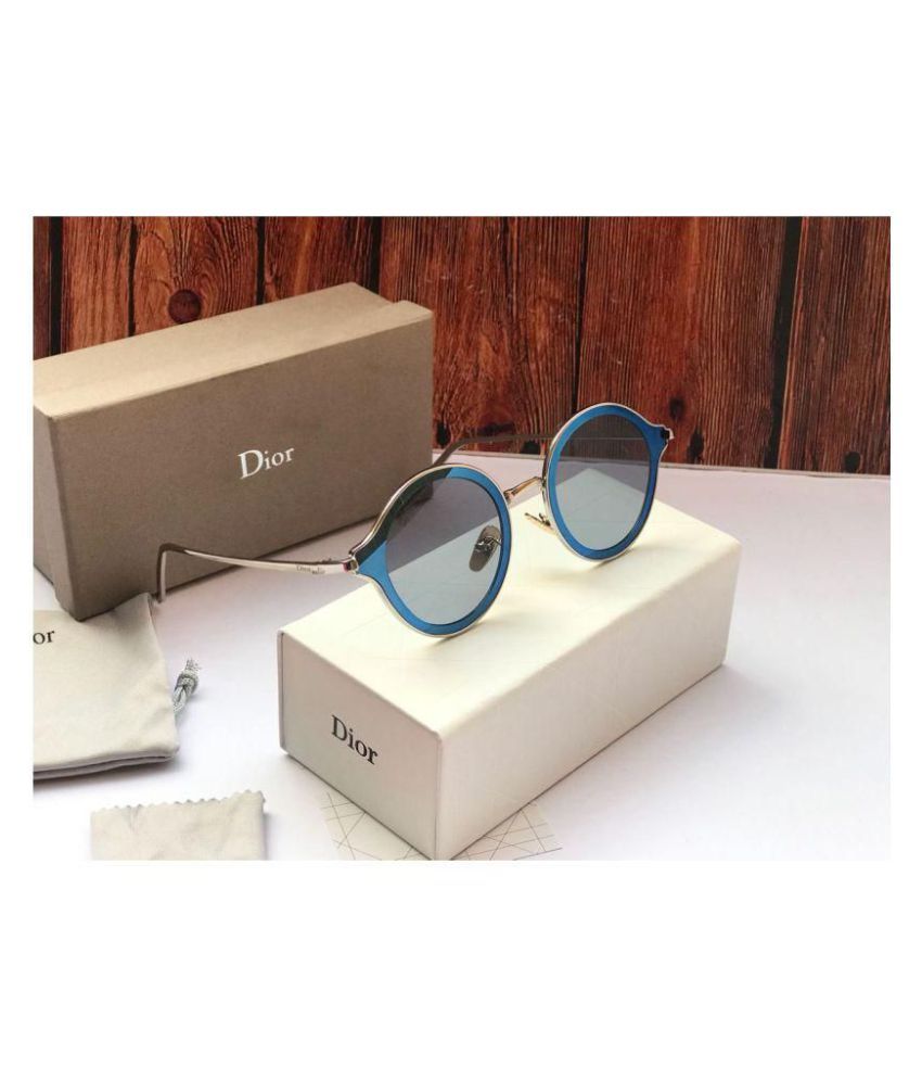 dior blue round sunglasses