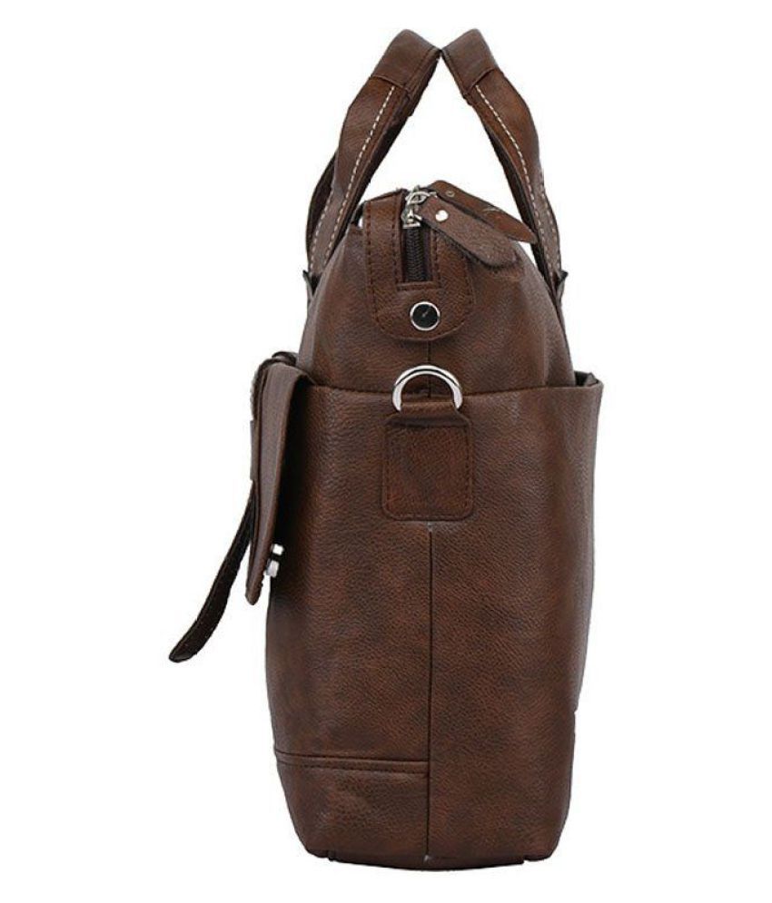 Evana 17 Inch Designer Laptop Handbag & Shoulder Bag Brown Leather Office Bag - Buy Evana 17 ...
