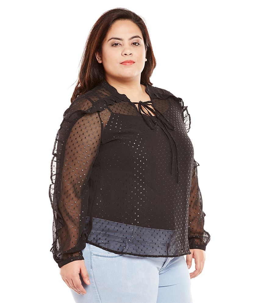 100 polyester plus size tops