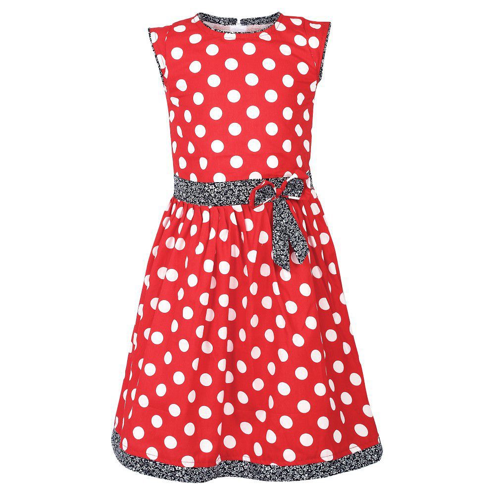     			Arshia Fashions Girls Polka Dots Printed Cotton Frock Dress - GR290