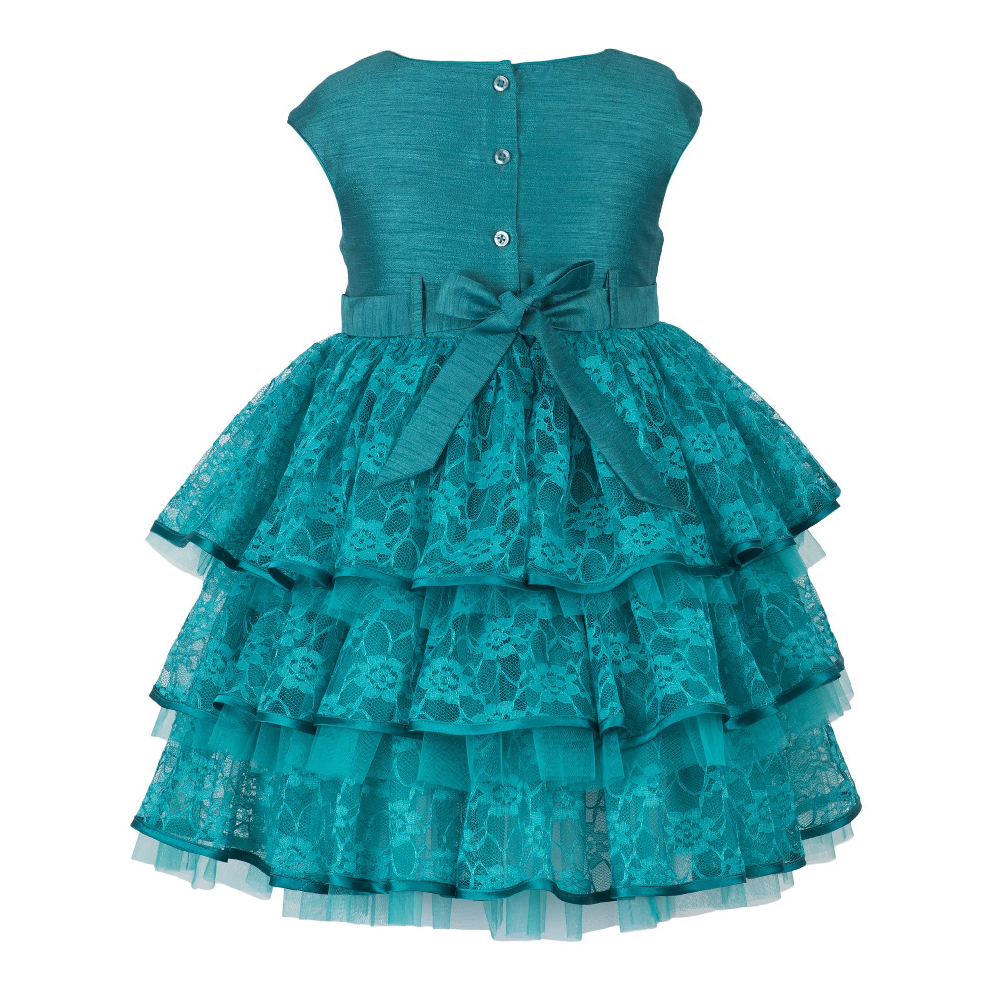 Toy Balloon Kids Sea Green Lace layered Girls Party Dress