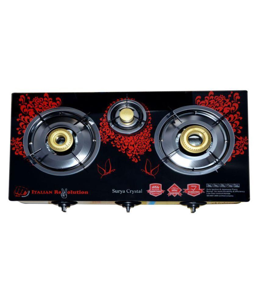Surya Crystal 3 Burner Auto Gas Stove Price in India Buy Surya