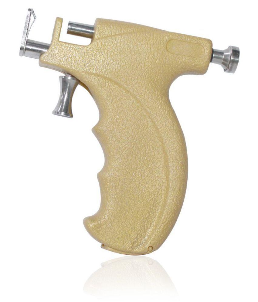 MUMBAI TATTOO STAINLESS STEEL SAFE EAR NOSE NAVEL PIERCING GUN YELLOW