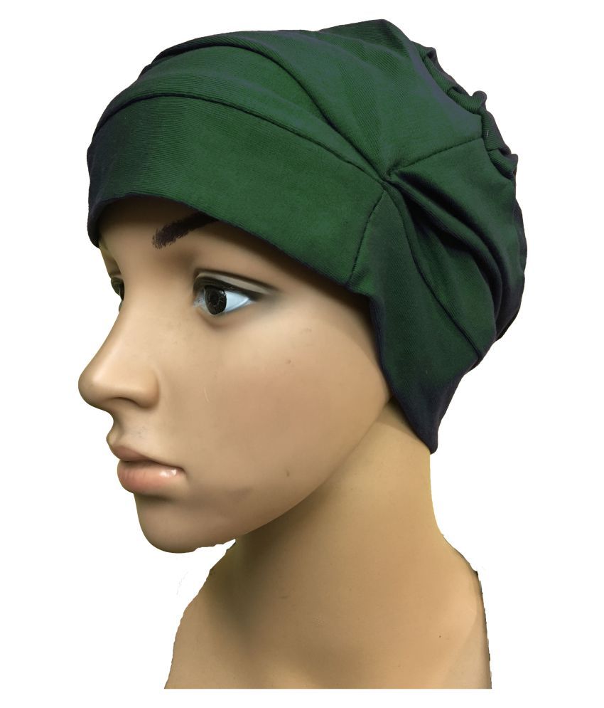 GREEN CHEMO BEANIES CANCER CAPS WOMEN SUMMER CHEMO CAPS SLEEP TURBAN ...