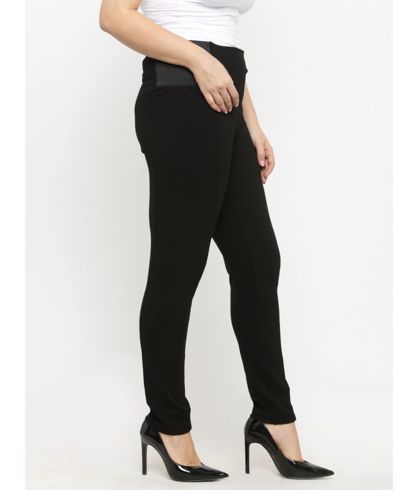 black cotton jeggings