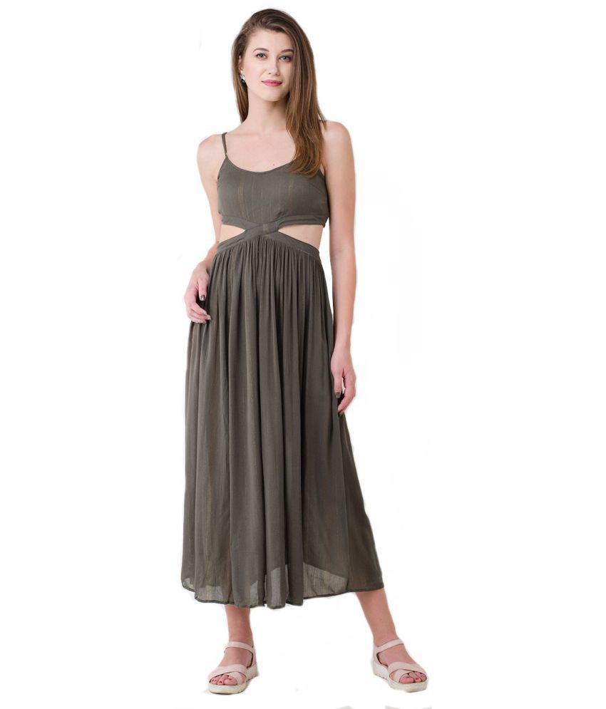 V&M Poly Chiffon Green Gown - Buy V&M Poly Chiffon Green Gown Online at ...