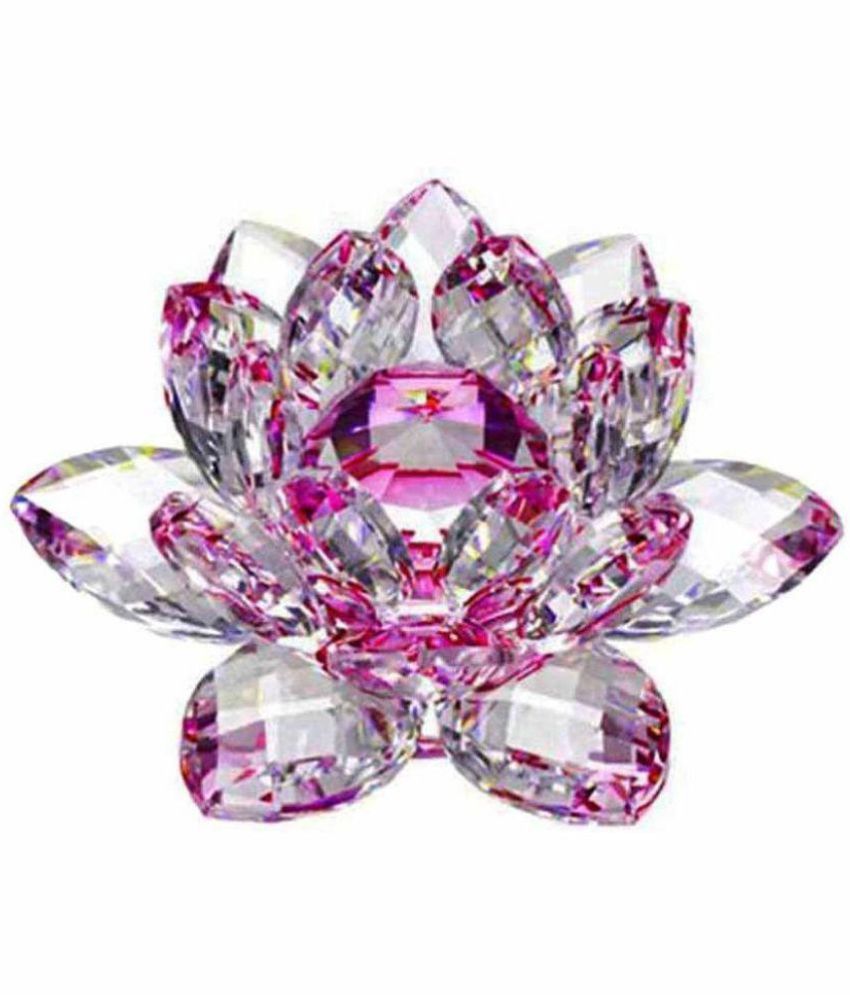     			King & Queen Pink Glass High Quality Hue Reflection Crystal Lotus Flower