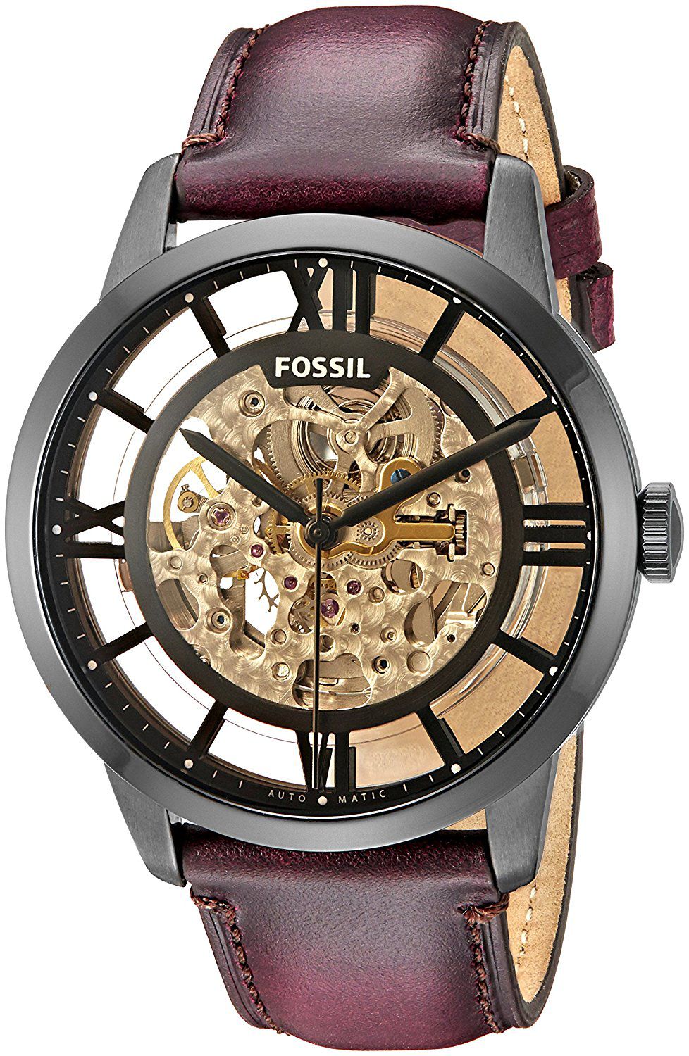 Fossil Men's ME3098 Analog Display Automatic Self Wind Brown Watch ...