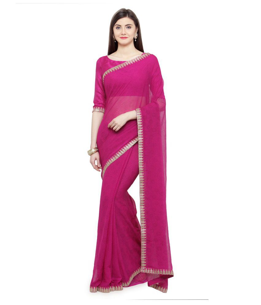     			Shaily Retails Pink and Purple Silk Saree
