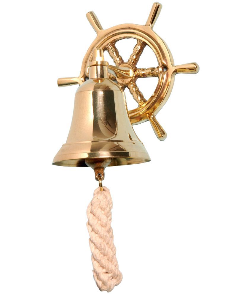 Being Royal Ship Wheel Bracket Bell Door Hanging Gold Pack of 1 Buy