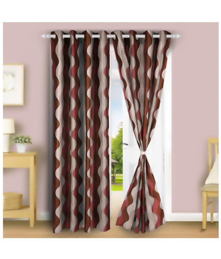     			E-Retailer - Multicolor Pack of 2 Polyester Door Curtain (4 ft X 4 ft)
