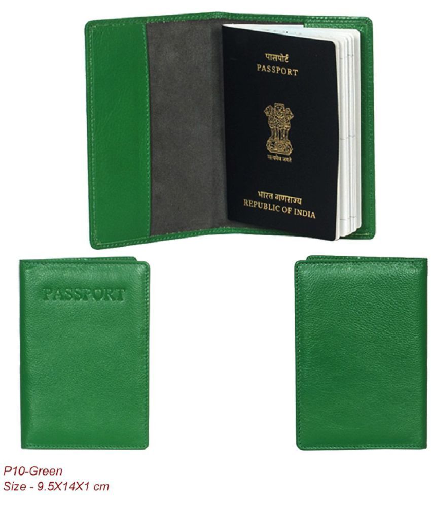 Calfnero Leather Green Passport Holder Buy Calfnero Leather Green