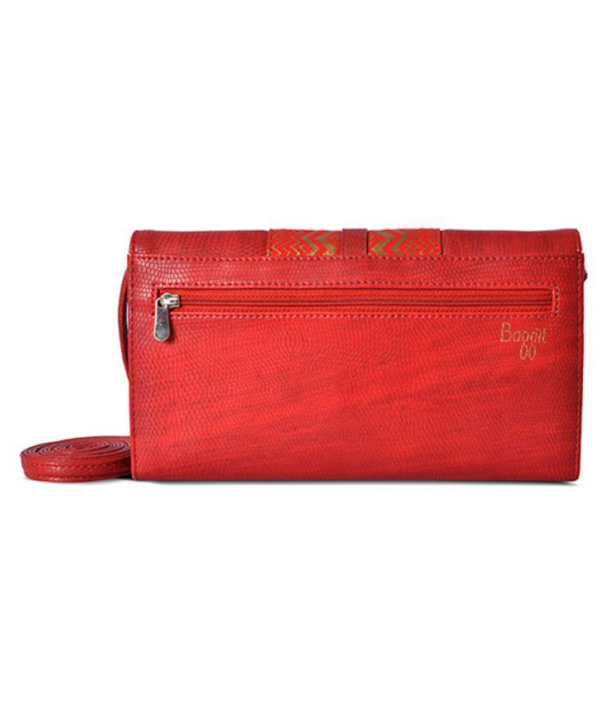 Baggit Red Faux Leather Sling Bag Buy Baggit Red Faux Leather Sling Bag Online at Best Prices