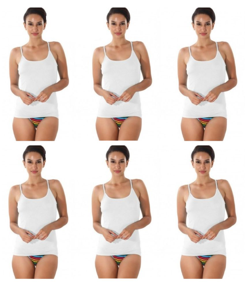     			D1 DIFFERENT ONE Cotton Lycra Camisoles - White