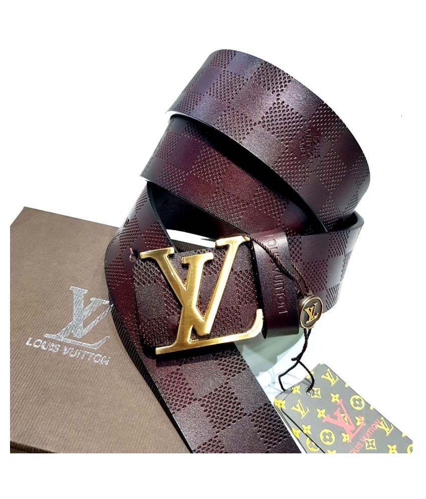 LV Belt Brown Leather Party Belt: Buy Online at Low Price in India - Snapdeal