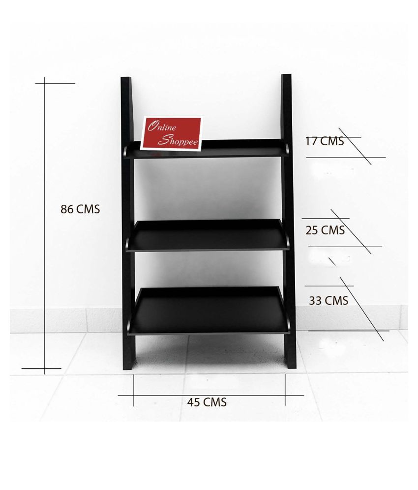 Onlineshoppee Escalera Leaning Bookcase Showcase Bookshelf Ladder