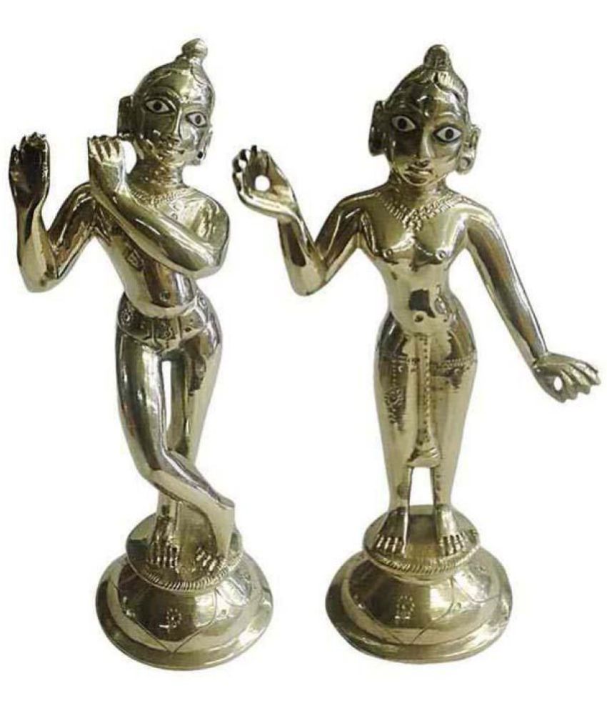     			King & Queen Radha Krishna Brass Idol